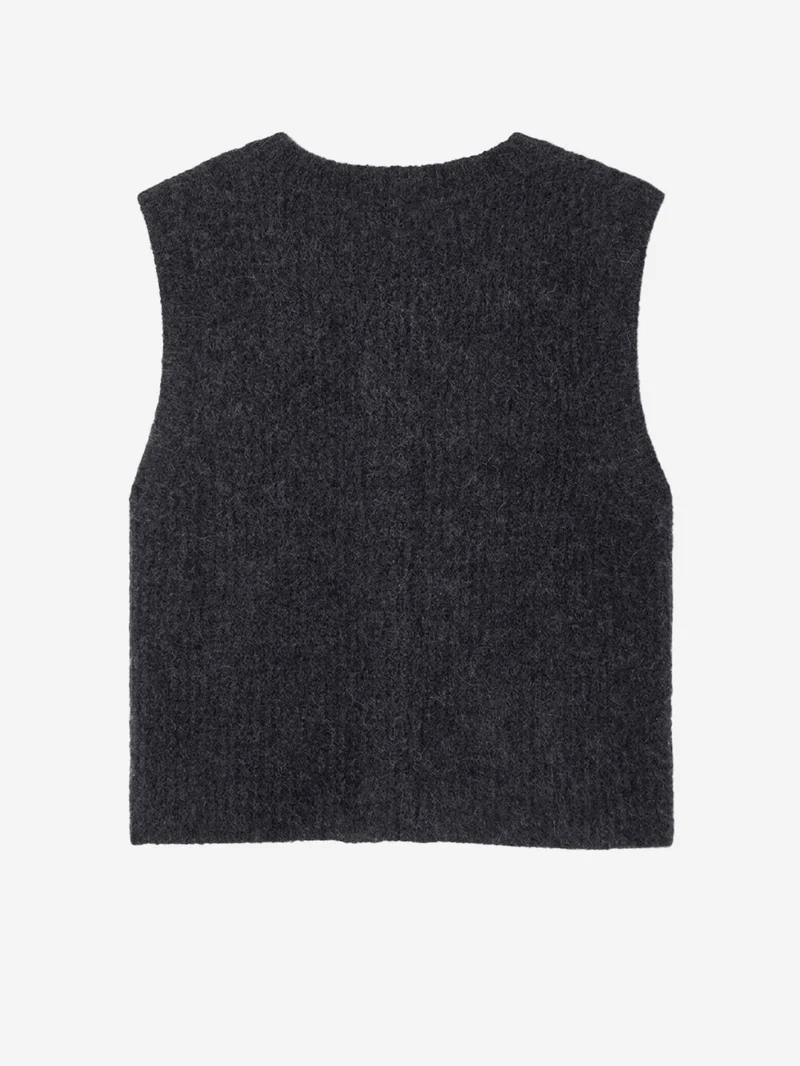 Gilet antracite in misto alpaca