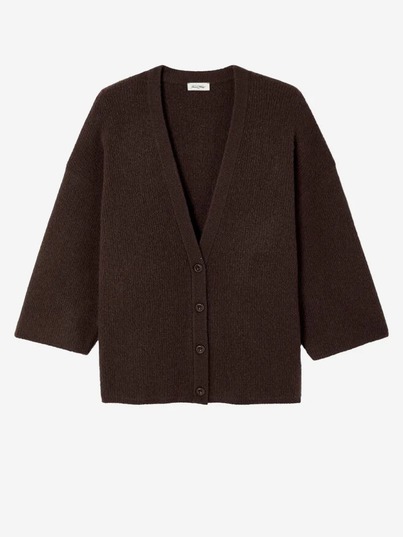 Gilet con maniche lunghe 'Damsville' in misto lana marrone