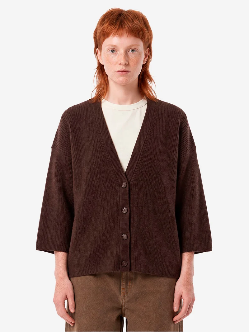 Gilet con maniche lunghe 'Damsville' in misto lana marrone