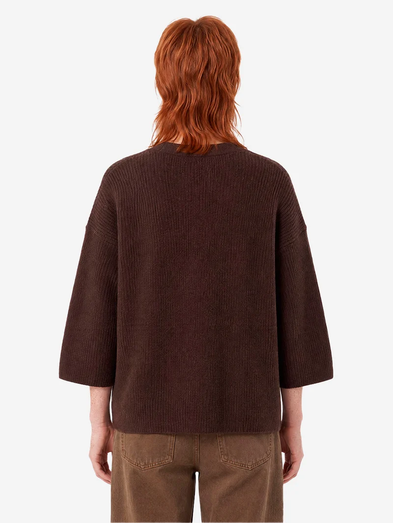 Gilet con maniche lunghe 'Damsville' in misto lana marrone