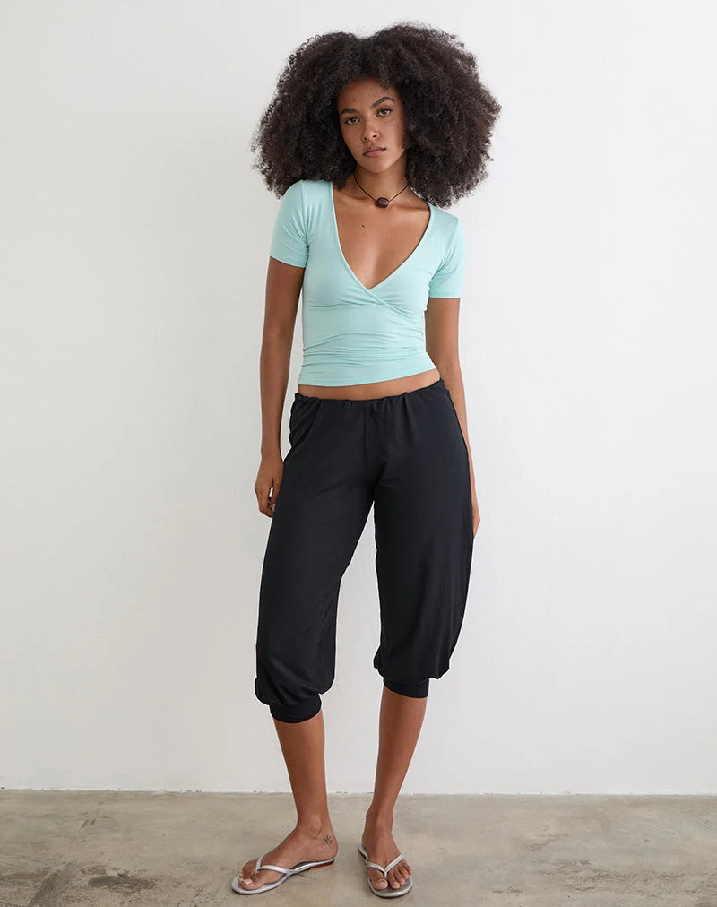Kurty Capri-Hose aus Rayon-Jersey, schwarz