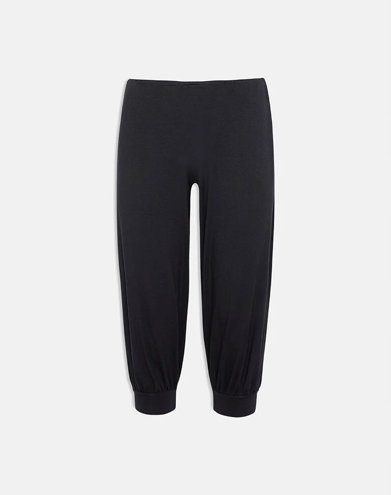 Kurty Capri-Hose aus Rayon-Jersey, schwarz