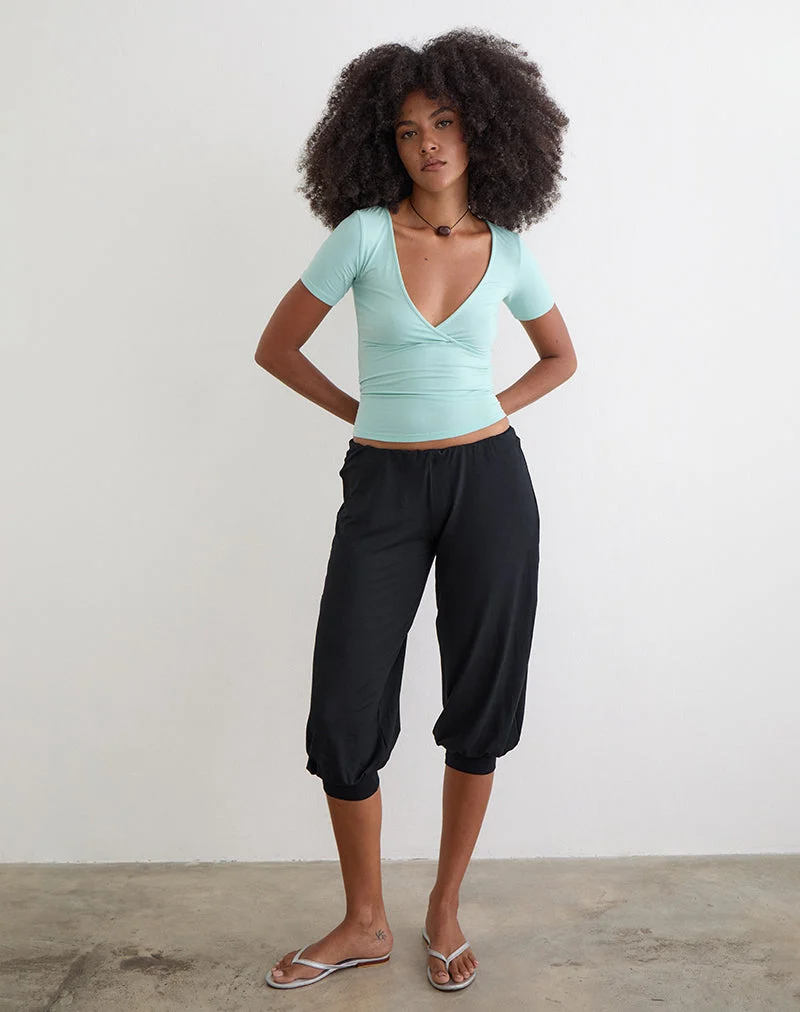 Kurty Capri-Hose aus Rayon-Jersey, schwarz