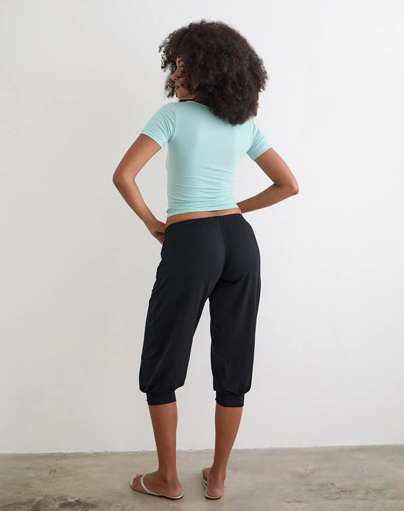 Kurty Capri-Hose aus Rayon-Jersey, schwarz