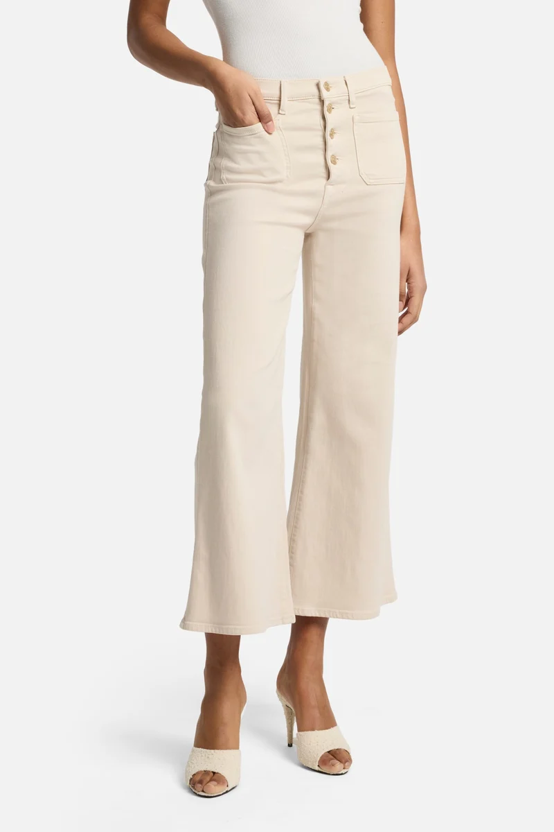 Luxe Vintage Ultra High Rise Cropped Jo in Creme