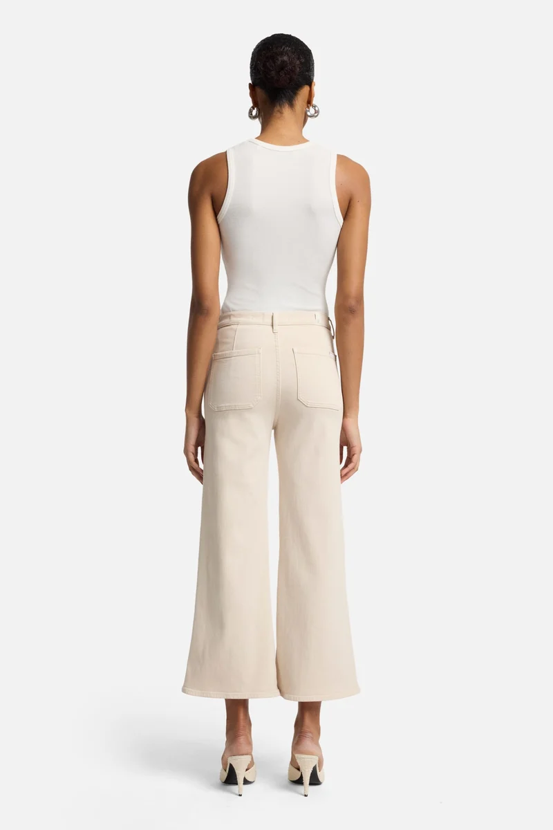 Luxe Vintage Ultra High Rise Cropped Jo in Creme