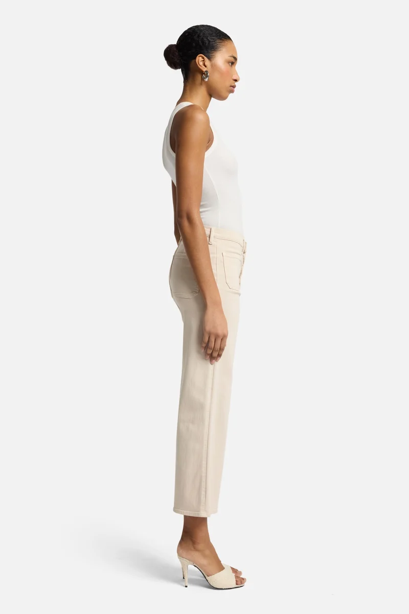 Luxe Vintage Ultra High Rise Cropped Jo in Creme