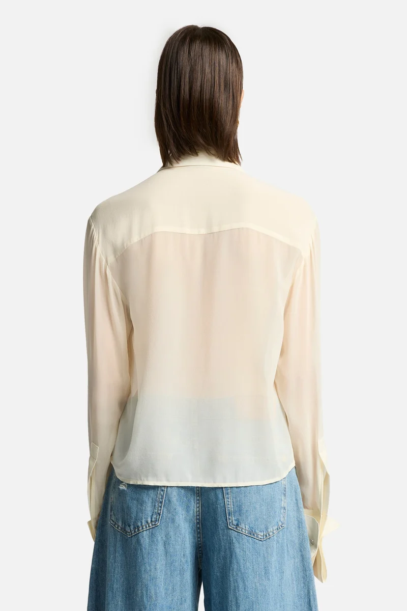 Silk Ruffle Shirt in Solitary Star