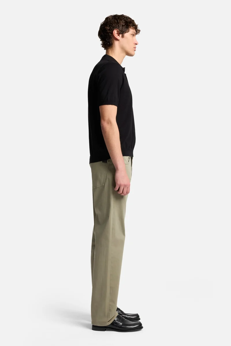 Short Sleeve Polo Sweater in Black