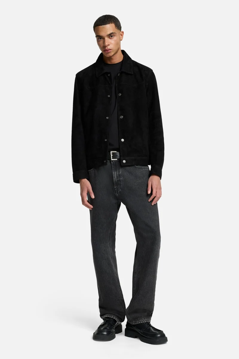 Suede Western Jacket in Black