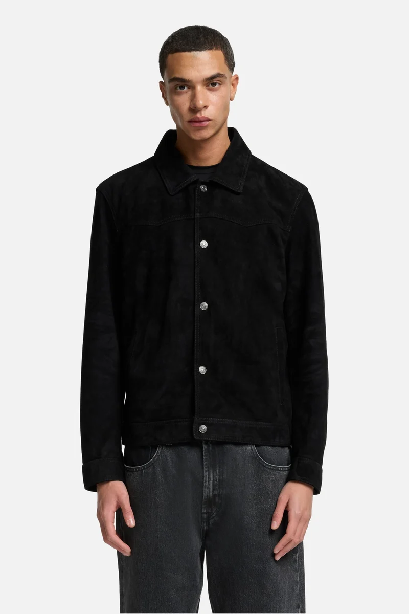 Suede Western Jacket in Black