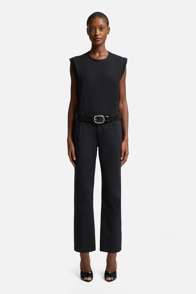 Luxe Performance Knit Calie Straight Ankle in Black
