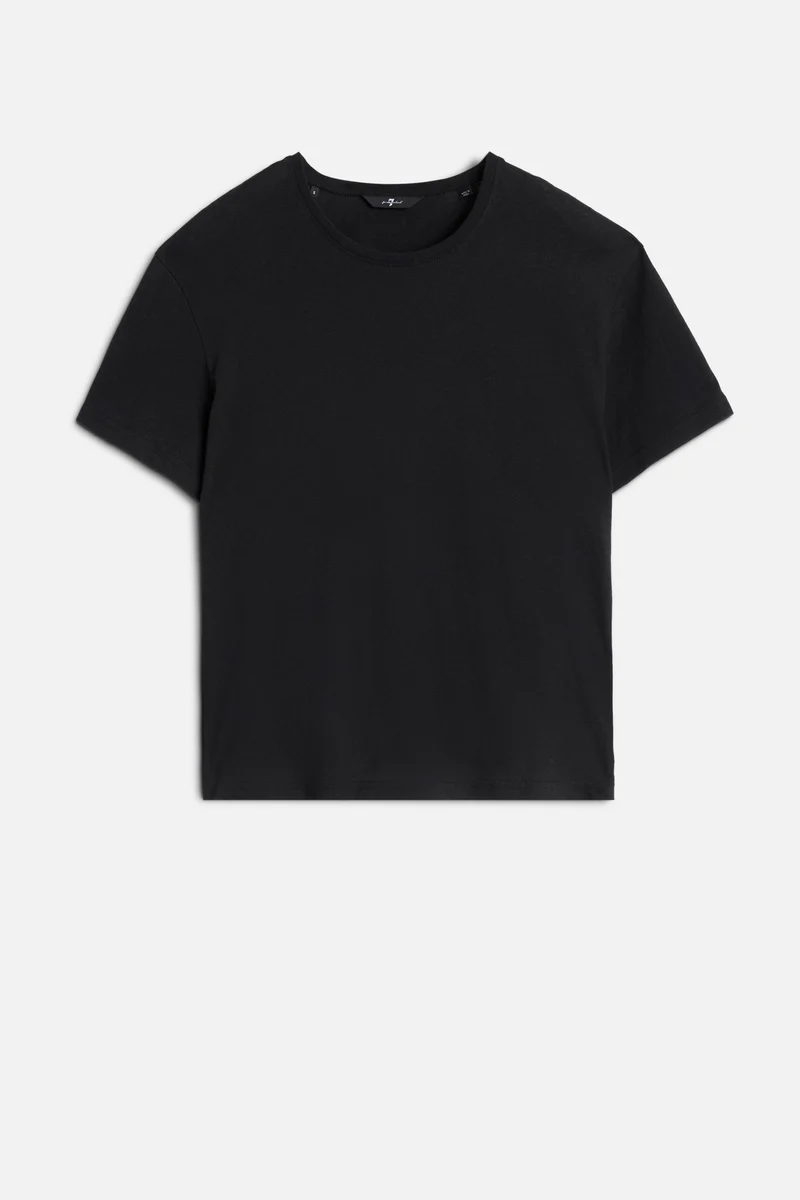 Linen Blend Tee in Black