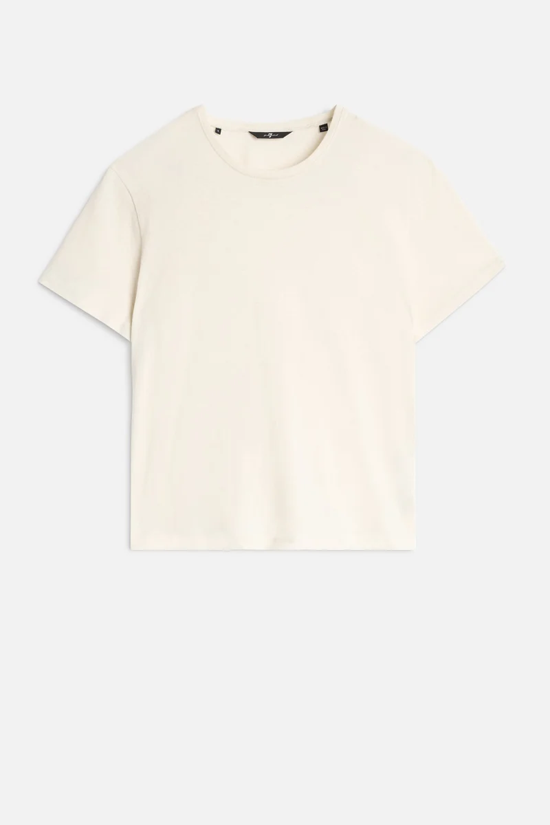 Linen Blend Tee in Ivory