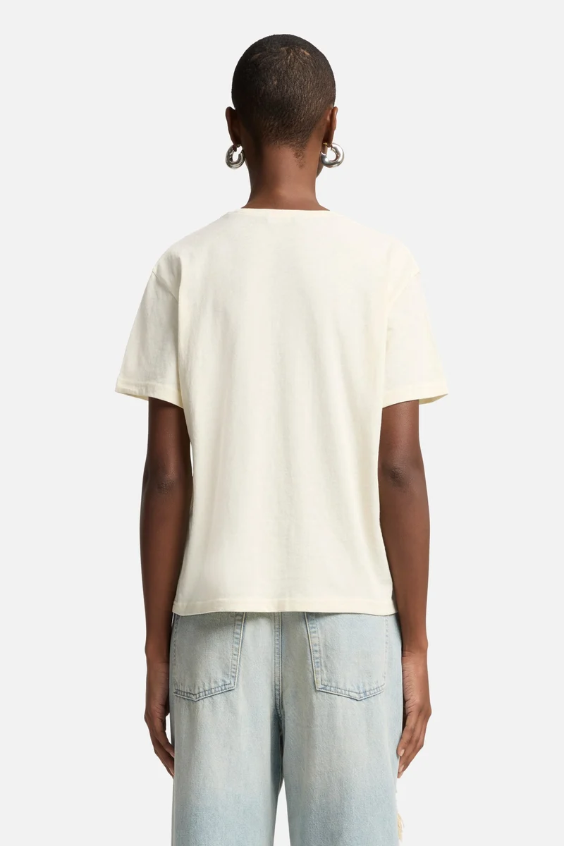 Linen Blend Tee in Ivory