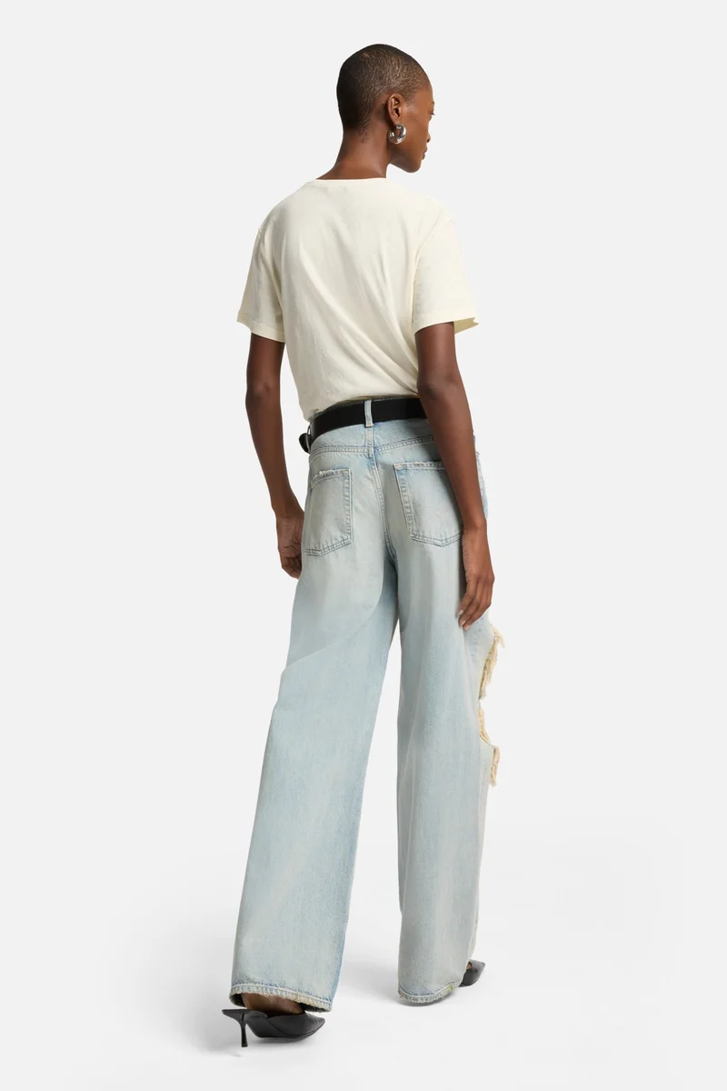 Linen Blend Tee in Ivory