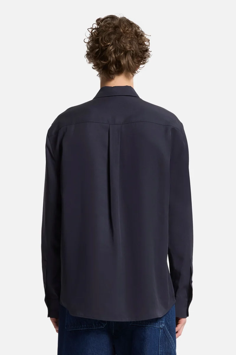 Fluid Military Shirt in Navy