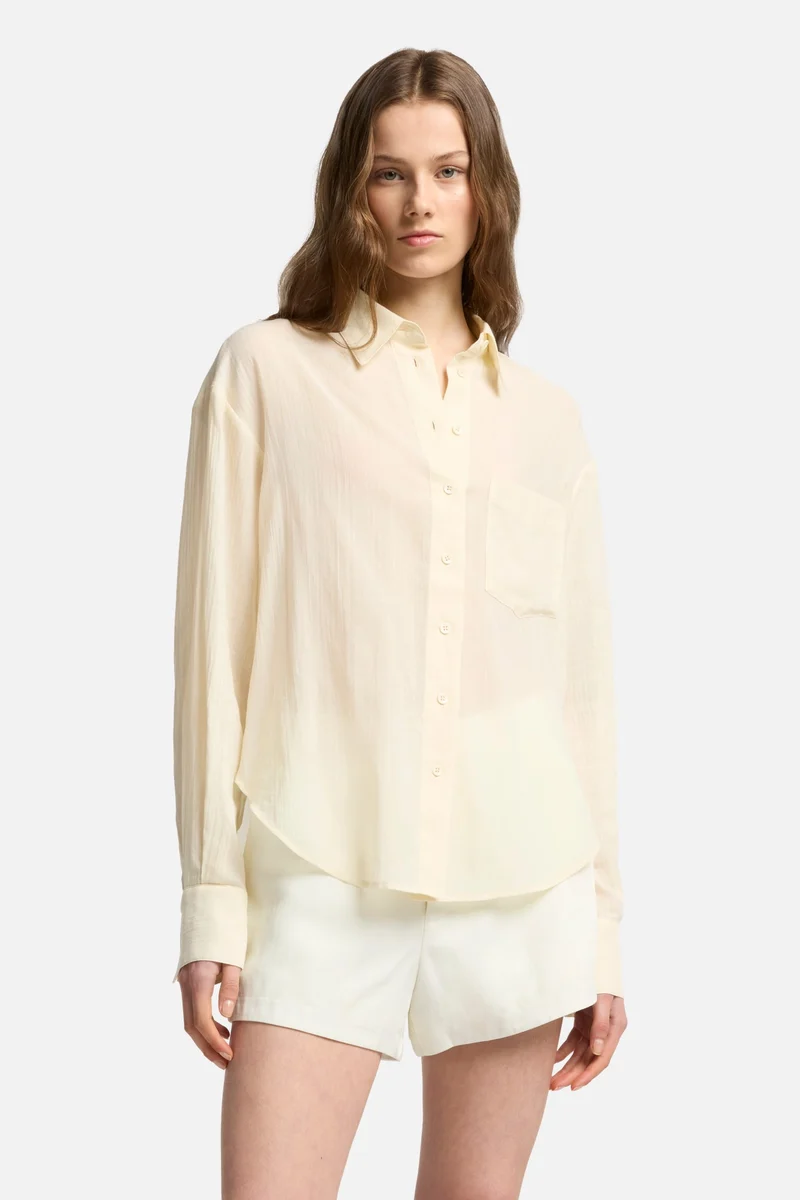 Oversize Button Down Shirt in Ivory