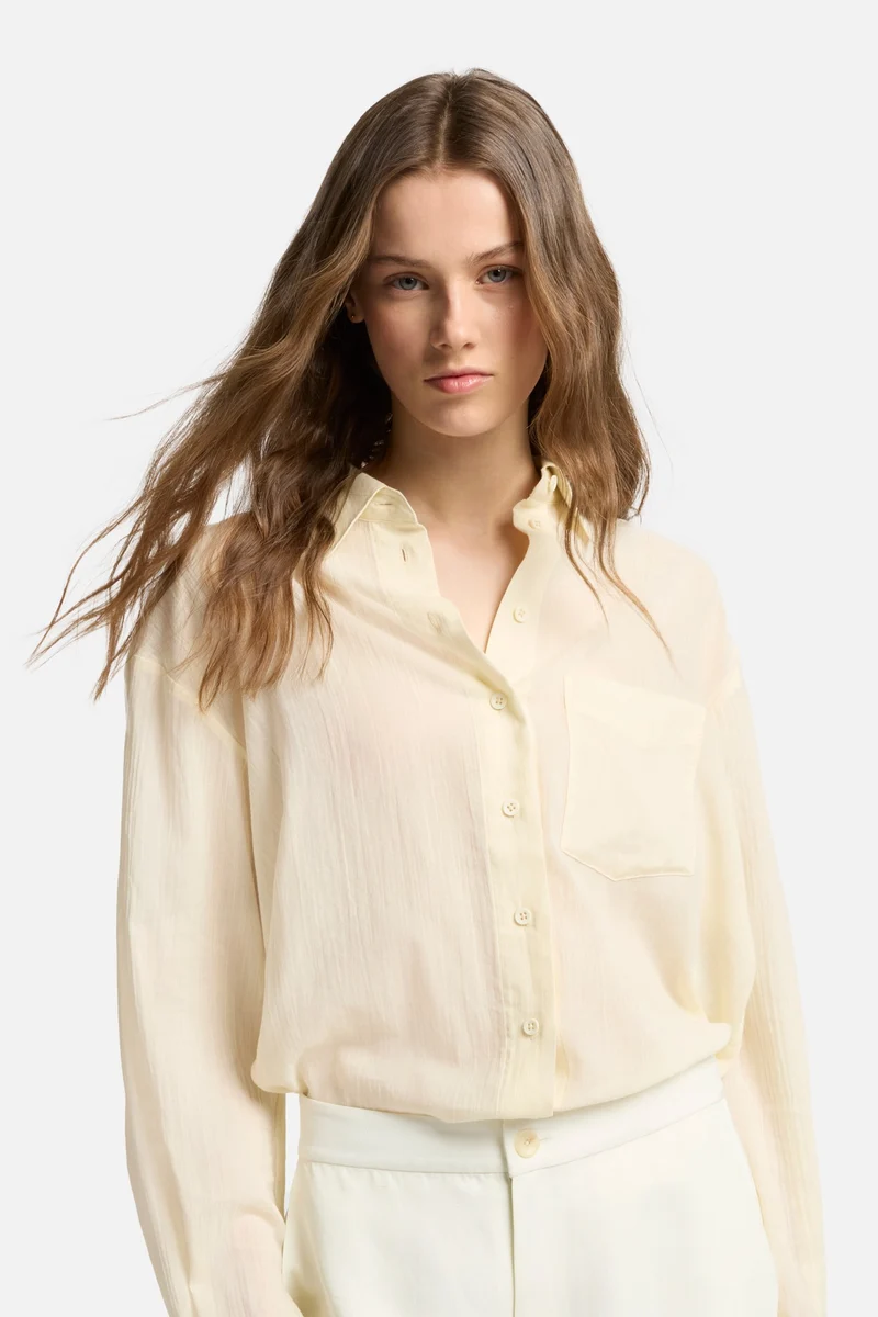Oversize Button Down Shirt in Ivory