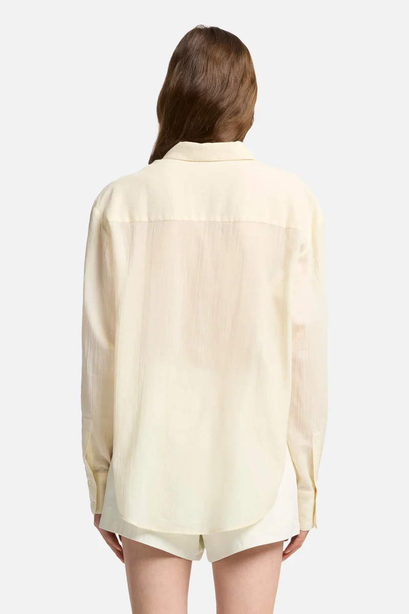 Oversize Button Down Shirt in Ivory