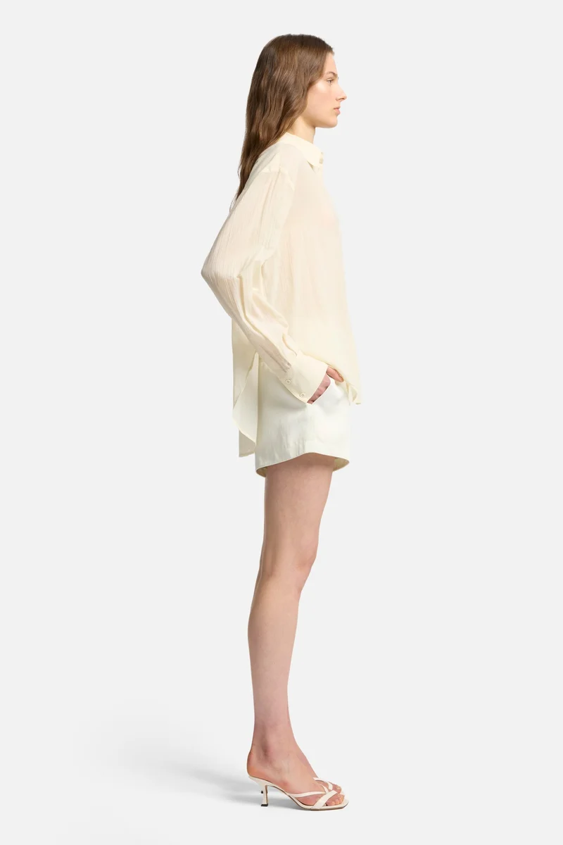 Oversize Button Down Shirt in Ivory