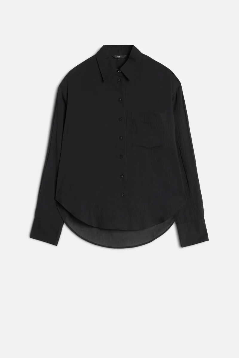 Oversize Button Down Shirt in Black