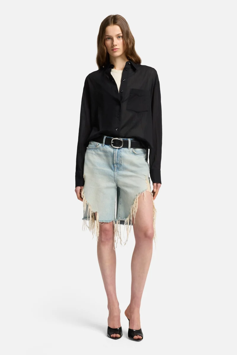 Oversize Button Down Shirt in Black