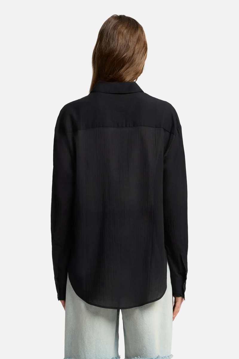 Oversize Button Down Shirt in Black
