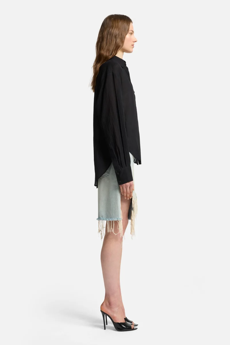 Oversize Button Down Shirt in Black