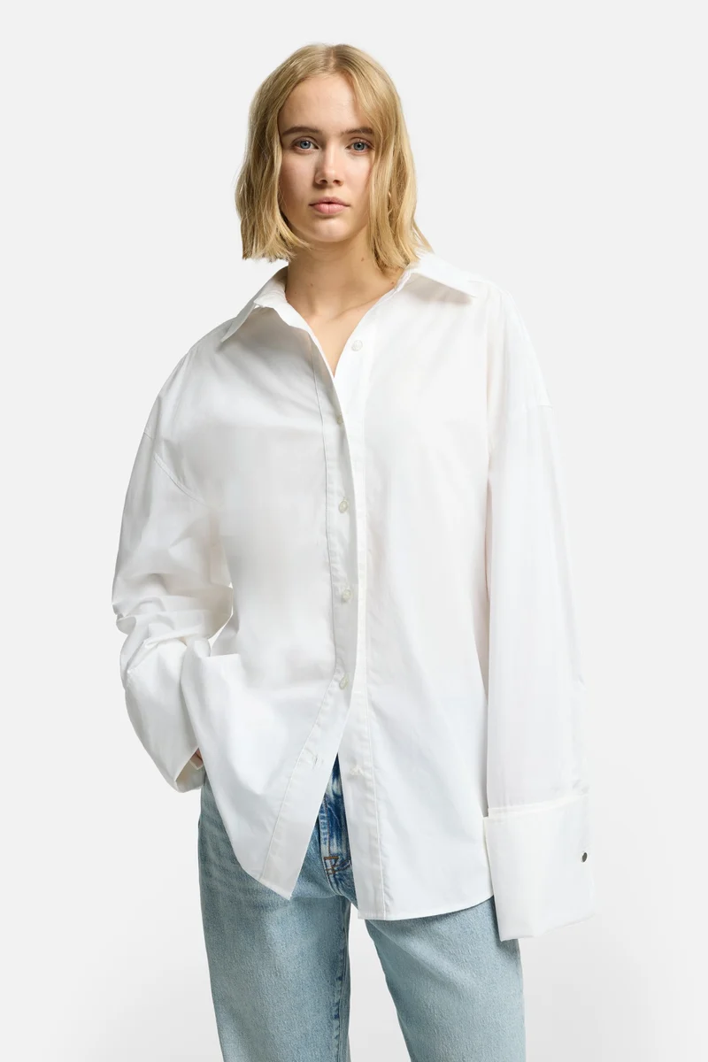 Poplin Oversized Shirt in White