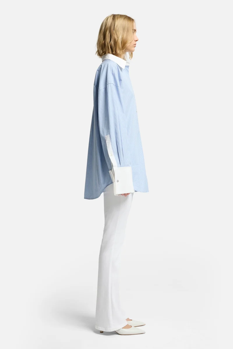 Poplin Oversized Shirt in Pinstripes