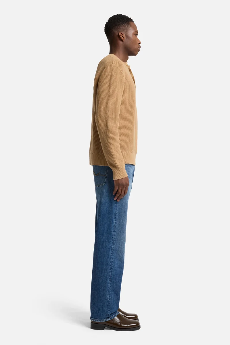 Henley Sweater in Beige