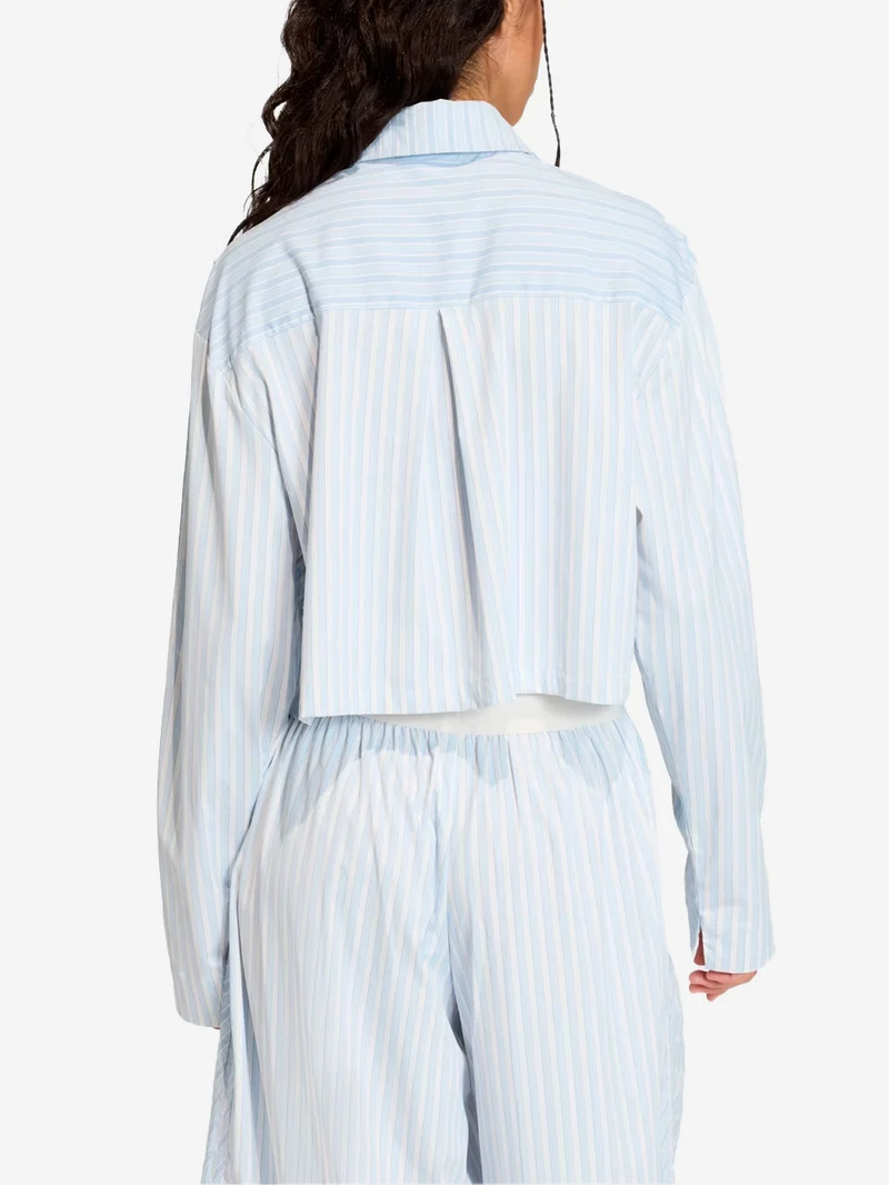 Camicia con colletto e zip in popeline