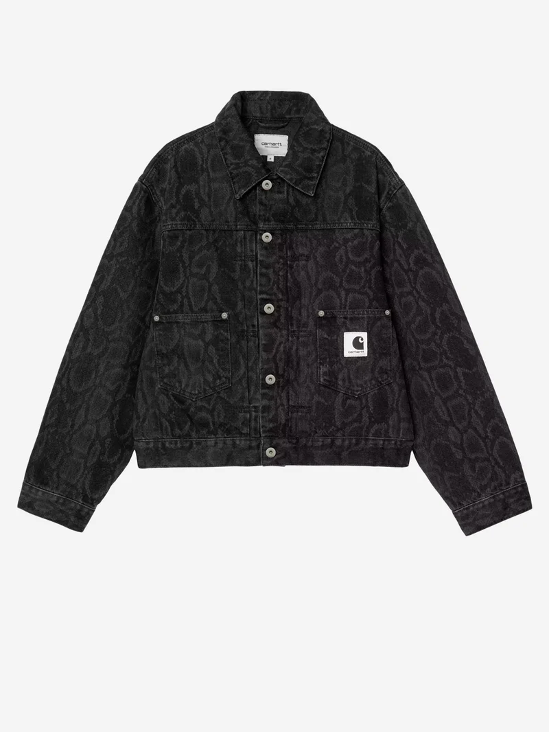 W Giacca 'Belmar' nera con stampa snake camo