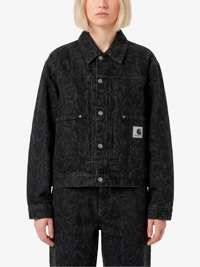 W Giacca 'Belmar' nera con stampa snake camo