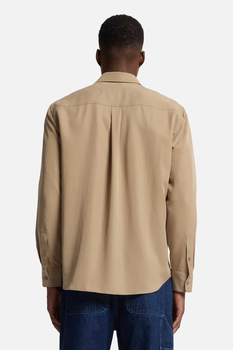 Fluid Military Shirt in Taupe