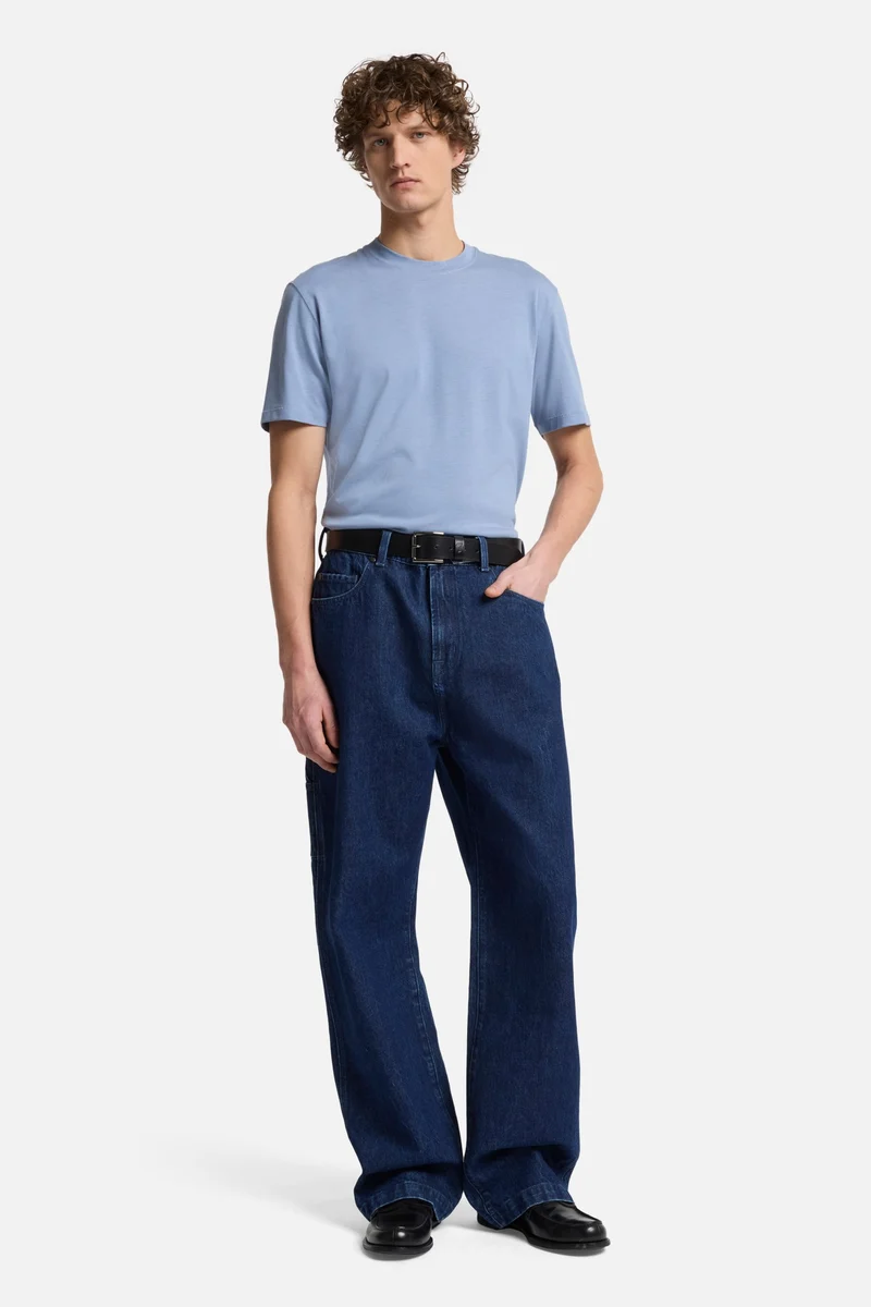 Lyocell Crewneck Tee in Slate Blue