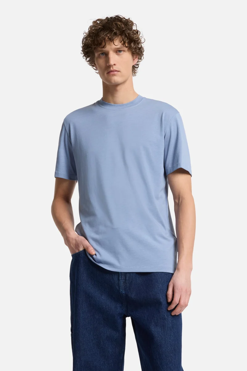 Lyocell Crewneck Tee in Slate Blue