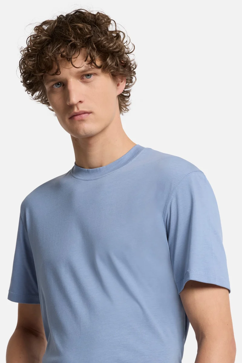 Lyocell Crewneck Tee in Slate Blue