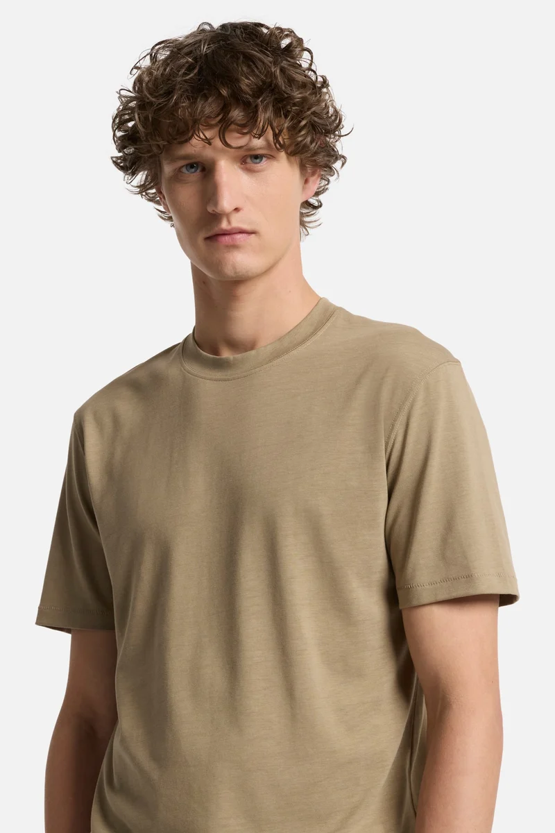 Lyocell Crewneck Tee in Taupe