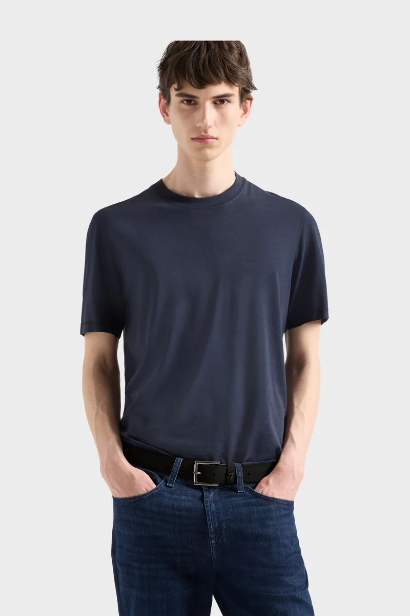 Lyocell Crewneck Tee in Navy