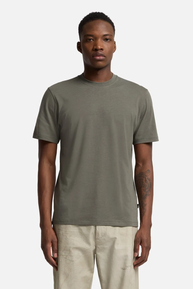 Lyocell Crewneck Tee in Army Green