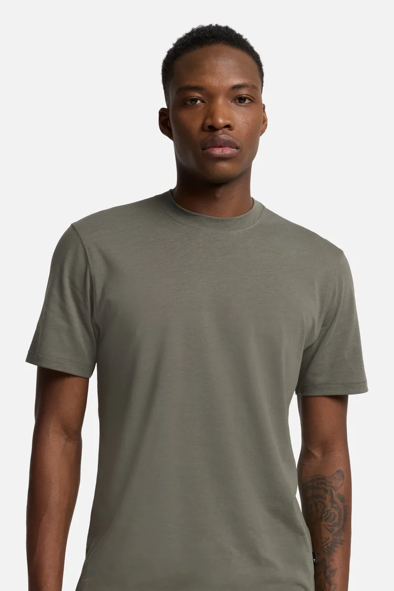 Lyocell Crewneck Tee in Army Green