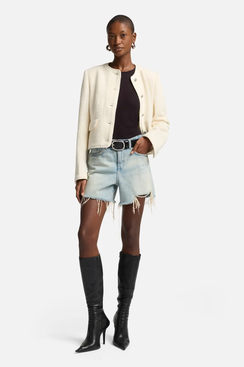 Boucle Jacket in Ivory