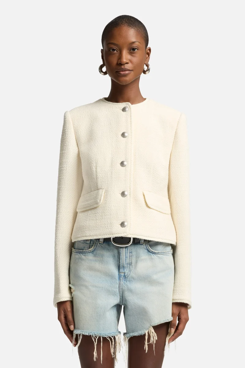 Boucle Jacket in Ivory
