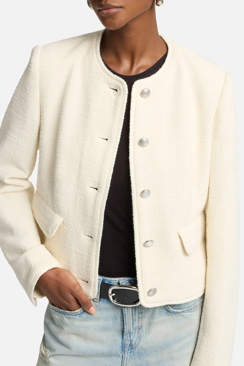 Boucle Jacket in Ivory