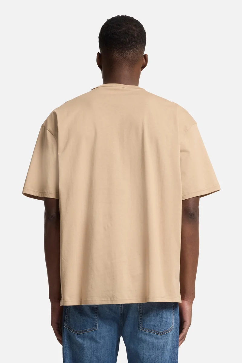 Short Sleeve Relaxed Tee in Beige