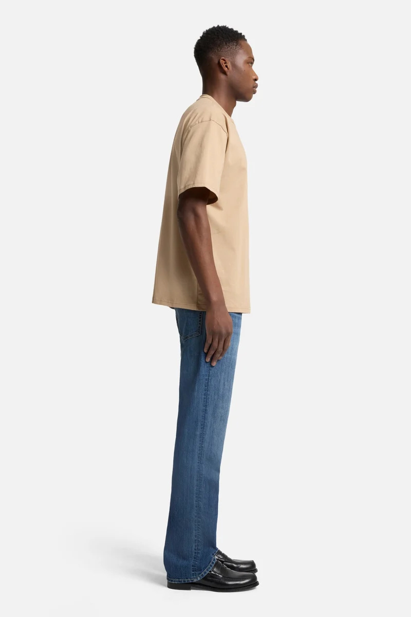 Short Sleeve Relaxed Tee in Beige