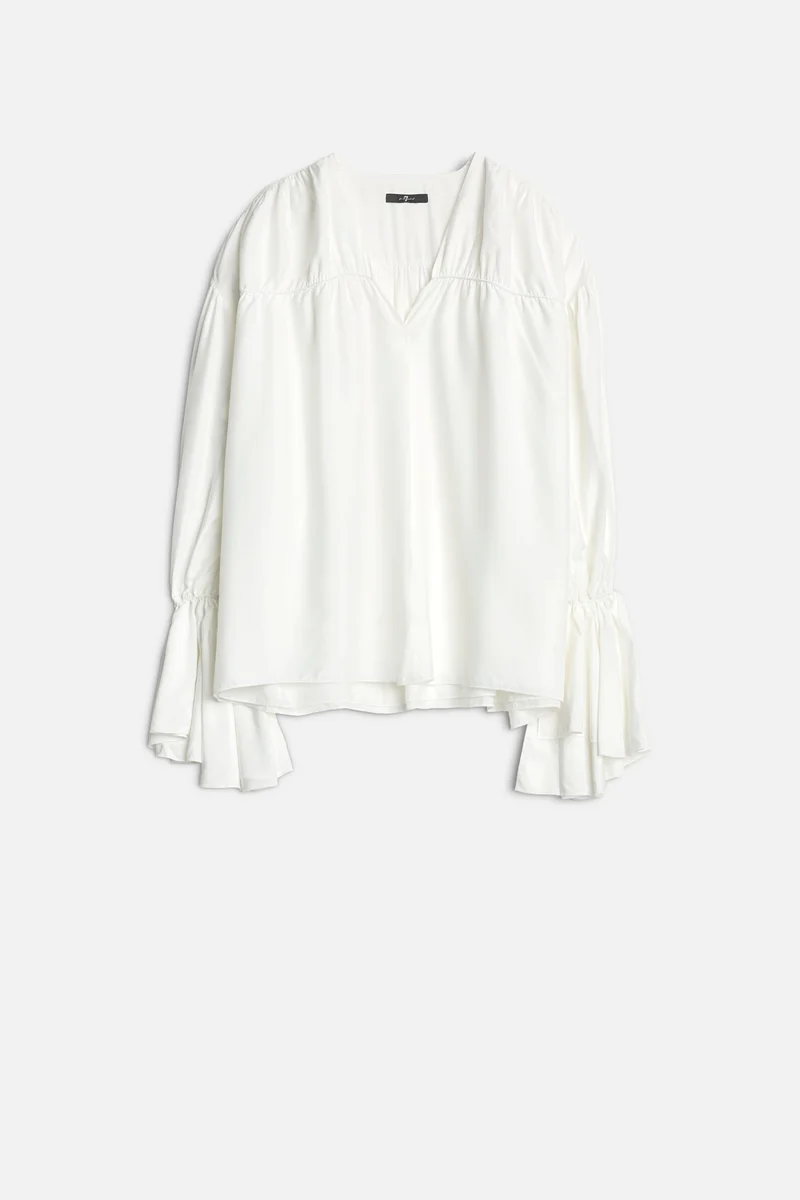 Silk Blend Ariel Shirt in White