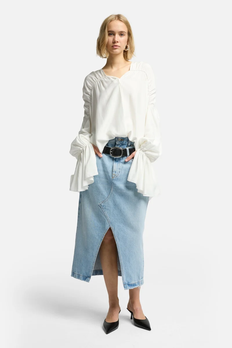 Silk Blend Ariel Shirt in White